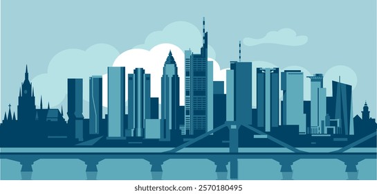 Frankfurt Germany skyline vector illustration