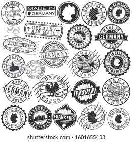 Frankfurt Germany Stamp. Vector Art Postal. Passport Travel Design. Travel and Business Set.