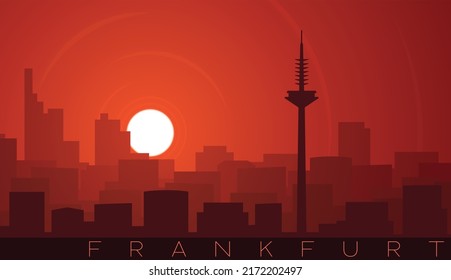 Frankfurt Low Sun Skyline Scene