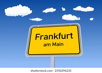 Fráncfort del Meno Iniciar sesión Alemania. Nombre de la ciudad bienvenida señal de tráfico Ilustración vectorial.