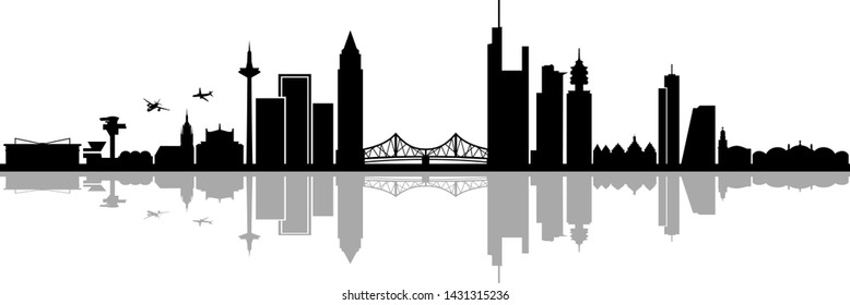 Frankfurt am Main City Skyline Vector