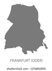 Frankfurt (Oder) grey county map of Brandenburg Germany