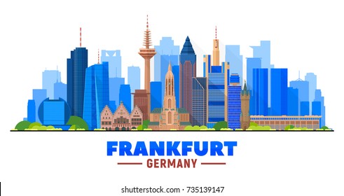 Frankfurt skyline. Germany. Vector illustration. Image for presentation, banner, web site.