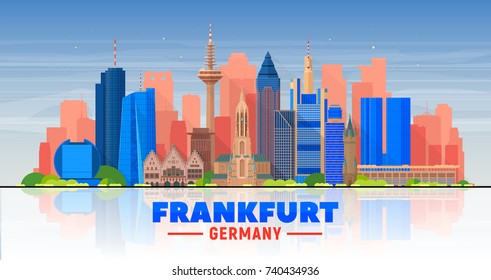 Frankfurt skyline. Germany. Vector illustration. Image for presentation, banner, web site.