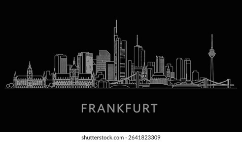 Frankfurt Skyline Outline with Minimalist Design.