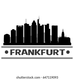 Frankfurt Skyline Silhouette Skyline Stamp Vector City Design