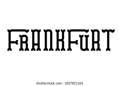Frankfurt stamp. Typographic sign, stamp or logo