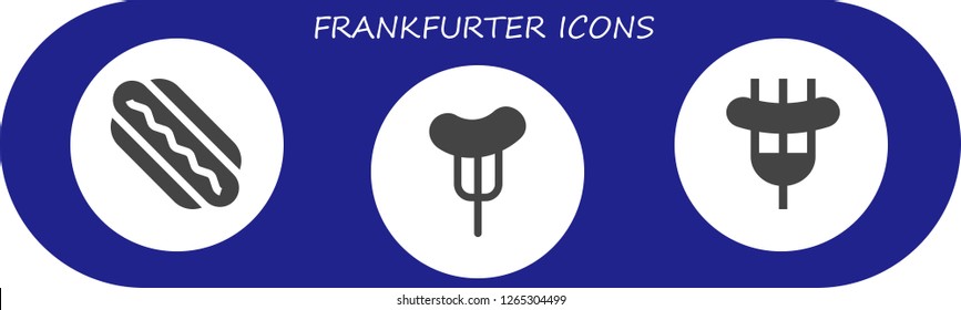  frankfurter icon set. 3 filled frankfurter icons. Simple modern icons about  - Hotdog, Sausage