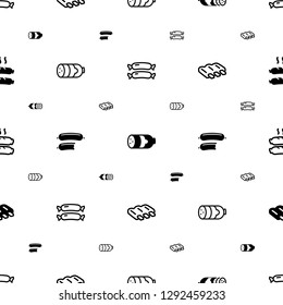 frankfurter icons pattern seamless white background. Included editable filled and outline sausage icons. frankfurter icons for web and mobile.