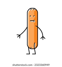 frankfurter meat character color icon vector. frankfurter meat character sign. isolated symbol illustration