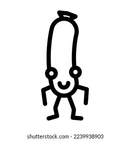 frankfurter meat character line icon vector. frankfurter meat character sign. isolated contour symbol black illustration