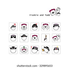 Frankie bear and Todd penguin