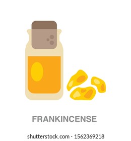Frankincense flat icon on white transparent background. You can be used frankincense icon for several purposes.