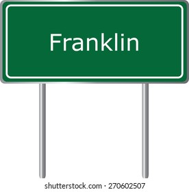 Franklin, Alabama, road sign green vector illustration, road table, USA city
