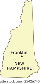 Franklin city location on New Hampshire state map