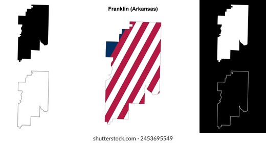 Franklin County (Arkansas) outline map set