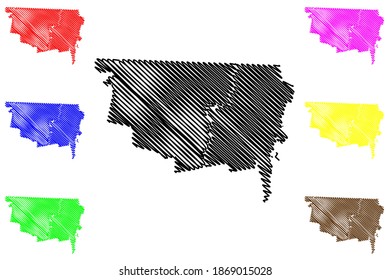 Franklin County, Commonwealth of Massachusetts (U.S. county, United States of America, USA, U.S., US) map vector illustration, scribble sketch Franklin map