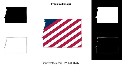 Franklin county (Illinois) outline map set
