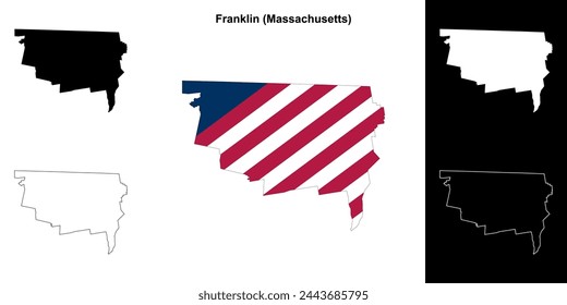 Franklin County (Massachusetts) outline map set