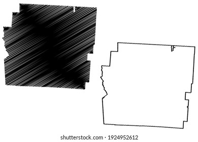 Condado de Franklin, Estado de Ohio (condado de los Estados Unidos de América), ilustración vectorial del mapa, esbozo del mapa de Franklin