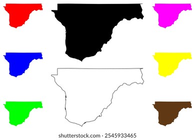 Condado de Franklin, Estado de Washington (condado dos EUA, Estados Unidos da América, EUA, EUA) mapa ilustração vetorial, esboço de rabisco Mapa de Franklin