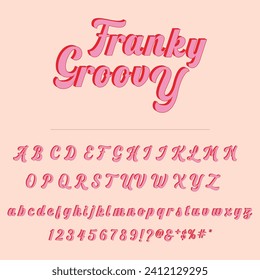 Franky Groovy Retro Vector Alphabet Vorlage Design