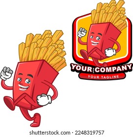 frans fries mascot logo template