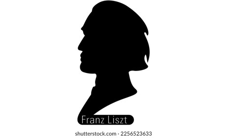 Franz Liszt silhouette high quality vector