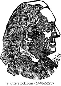 Franz Liszt, vintage engraved illustration