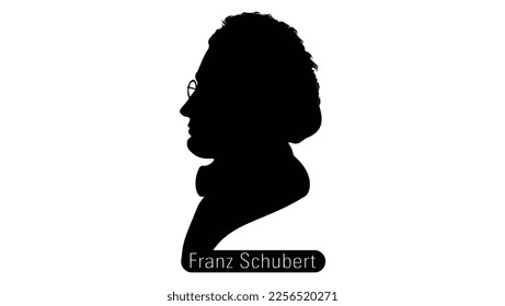 Franz Schubert silhouette high quality vector