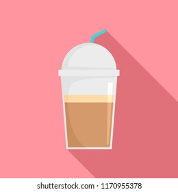 Frappe chocolate icon. Flat illustration of frappe chocolate vector icon for web design