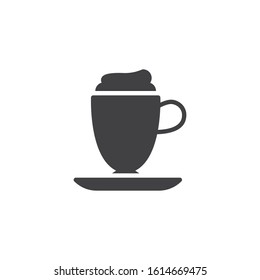 Frappe coffee cup vector icon. filled flat sign for mobile concept and web design. Milkshake cup with whipped cream glyph icon. Coffee shop symbol, logo illustration. Vector graphics