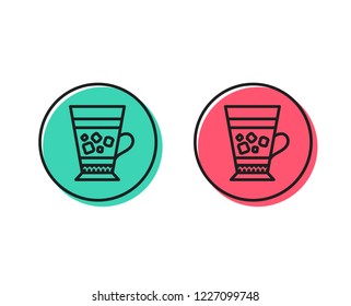 Frappe coffee icon. Cold drink sign. Beverage symbol. Positive and negative circle buttons concept. Good or bad symbols. Frappe Vector