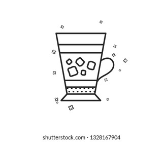 Frappe coffee icon. Cold drink sign. Beverage symbol. Geometric shapes. Random cross elements. Linear Frappe icon design. Vector