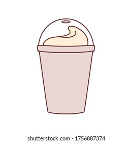 Frappe cup isolate  on white background. Flat style object.simple design.