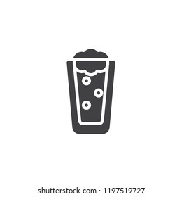 Frappe glass vector icon. filled flat sign for mobile concept and web design. Coffee drink simple solid icon. Symbol, logo illustration. Pixel perfect vector graphics