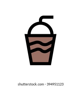 Frappe, ice coffee line icon. Pixel perfect fully editable vector icon suitable for websites, info graphics and print media.