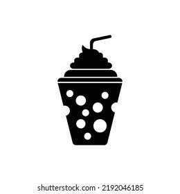 Frappe icon. Black filled style. Can be used for web and mobile. Vector illustration icon.