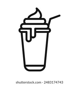 Frappe icon Black line art vector