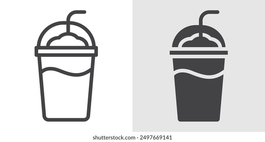 Frappe icon Black line art vector logo set