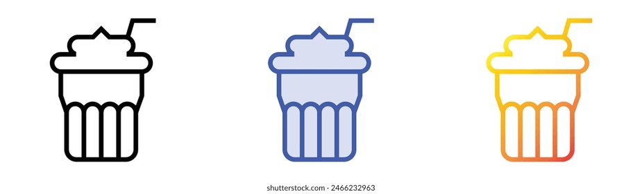 frappe icon. Linear, Blue Fill and Gradient Style Design Isolated On White Background