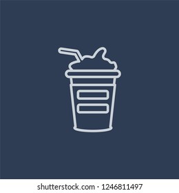 Frappe icon. Frappe linear design concept from Drinks collection. Simple element vector illustration on dark blue background.