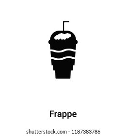 Frappe icon vector isolated on white background, logo concept of Frappe sign on transparent background, filled black symbol