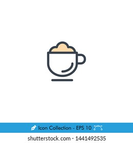 Frappe (Latte) Icon / Vector - In Color Design