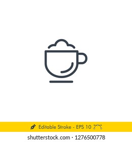 Frappe (Latte) Icon / Vector - In Line / Stroke Design