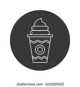 Frappe line icon flat design on gray background
