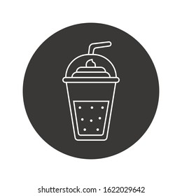 Frappe line icon flat design on gray background