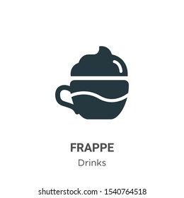 Frappe vector icon on white background. Flat vector frappe icon symbol sign from modern drinks collection for mobile concept and web apps design.
