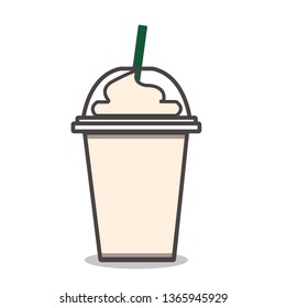 Frappe with whipped cream vector