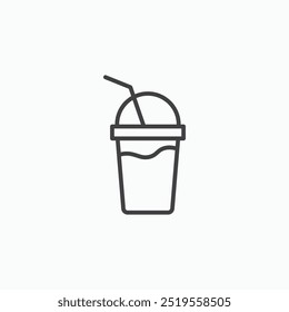 Frappeline in schwarzer Farbe mit dünner Linie. Flache einfache Vektorsymbol-Illustration.